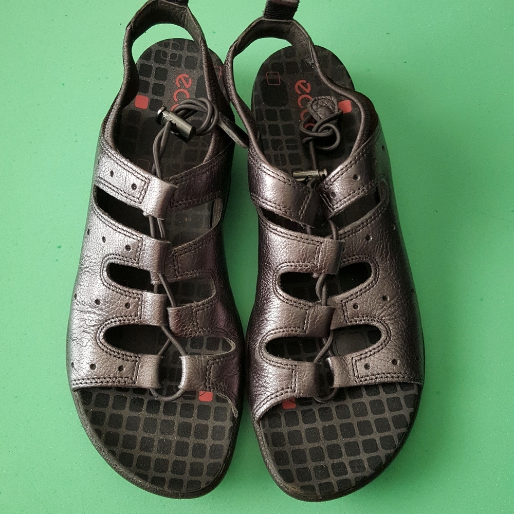 Ecco Jab metallic leather gladiator sandals